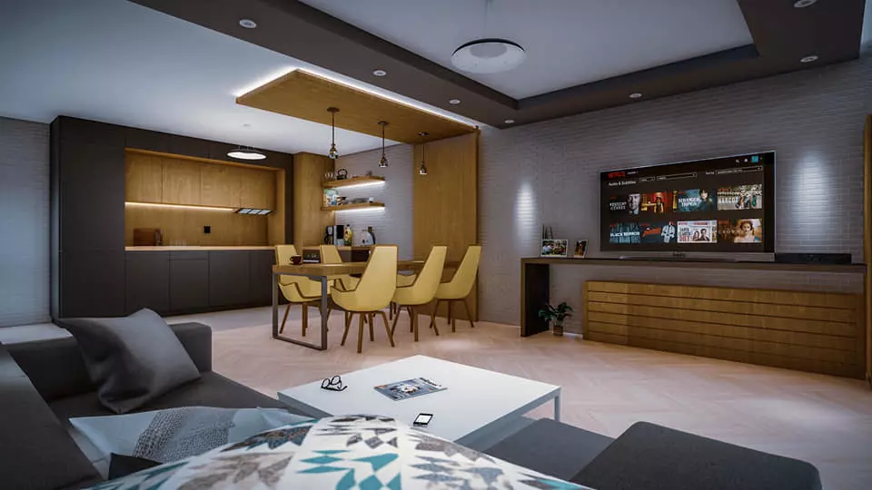 renderizado cocina y comedor apartamento Reformas